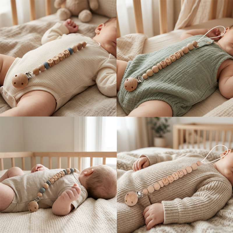 Baby Pacifier Clip - Succhietto Personalizzato con Nome in Ebraico