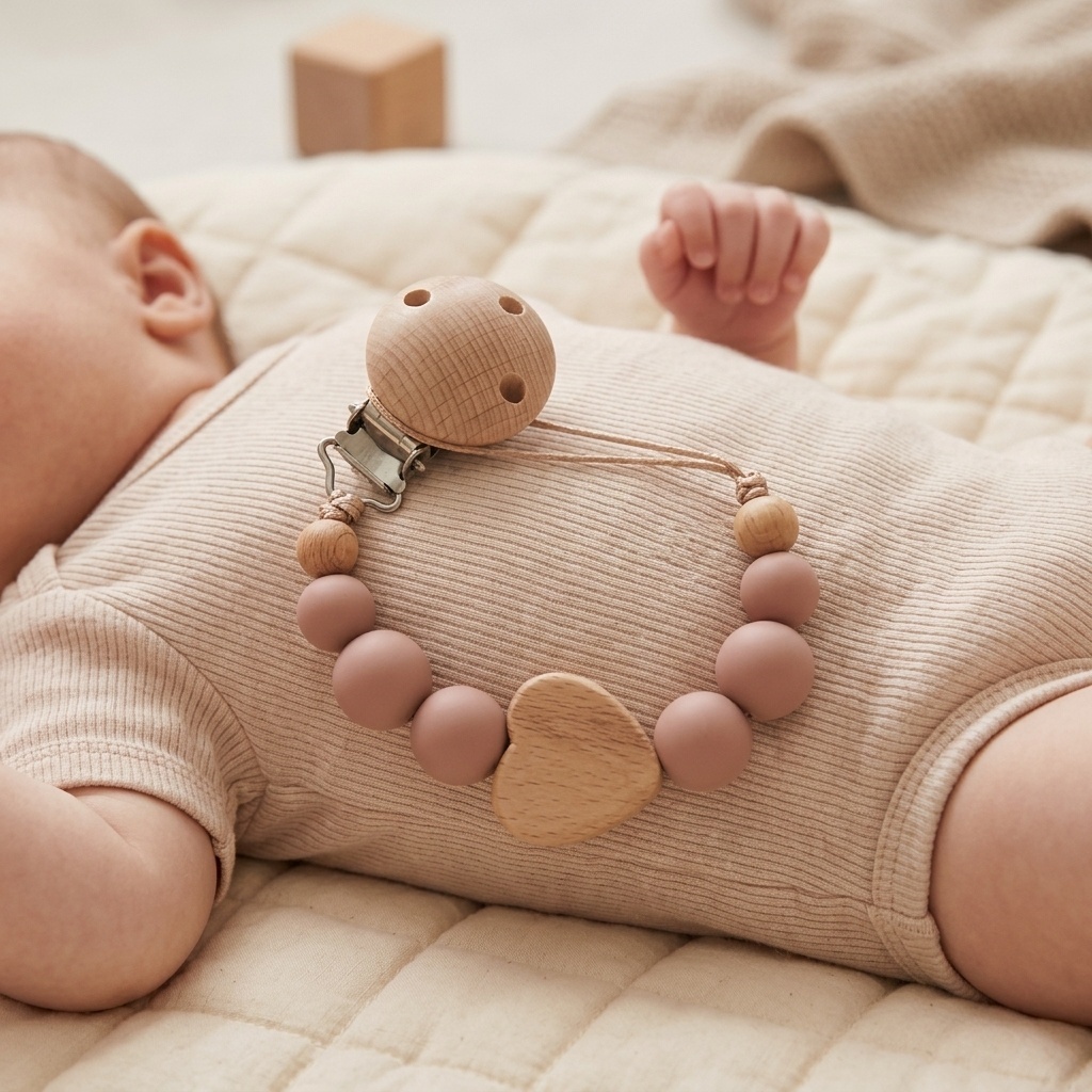 Baby Pacifier Clip - Succhietto Personalizzato con Nome in Ebraico