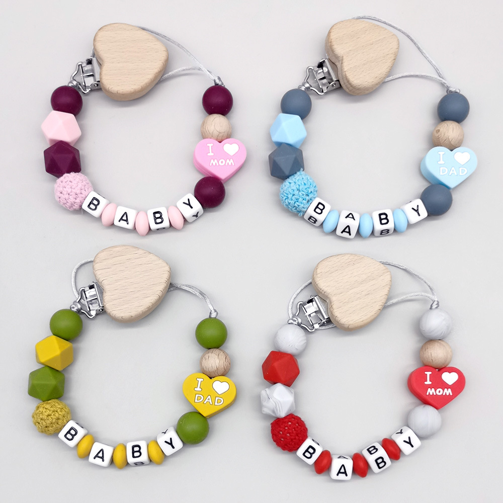 Baby Pacifier Clip - Nome personalizzato personalizzabile Massaggiagengive per bambini